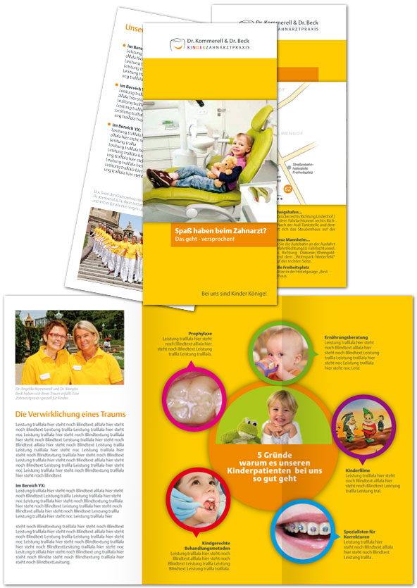 Kinderzahnarztpraxis Mannheim Themen-Flyer